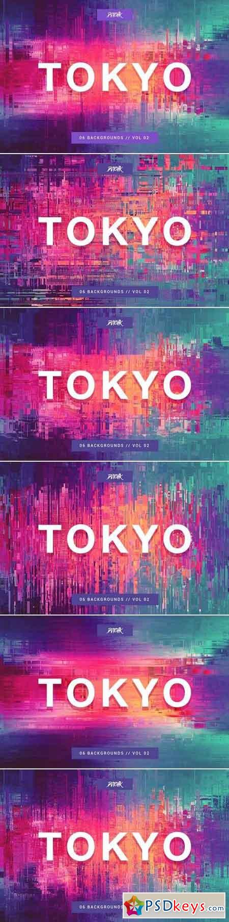 Tokyo City Glitch Backgrounds Vol. 02