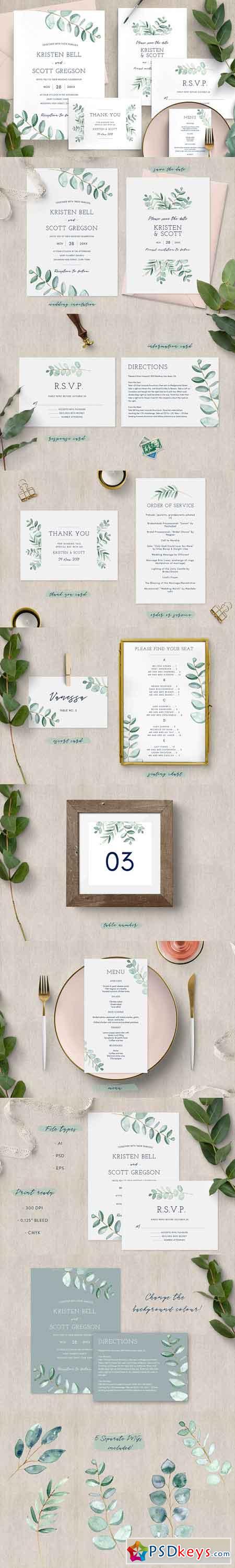 Eucalyptus Wedding Invitation Suite 2792808