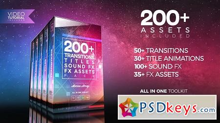 200+ Pack Transitions, Titles, Sound FX  - Premiere Pro Templates