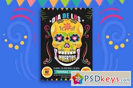Dia De Los Muertos Party Flyer