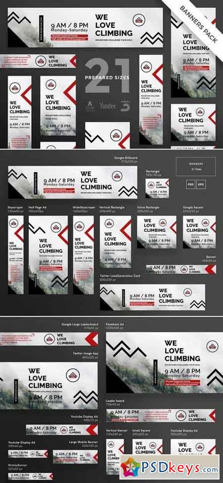 Mountain Tours Flyer,Poster, Social Media, Business Card, Banner Pack Template