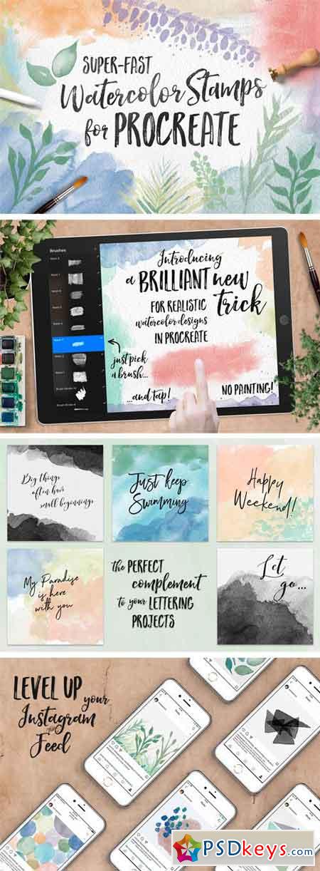 Watercolor Stamps for Procreate 2363821