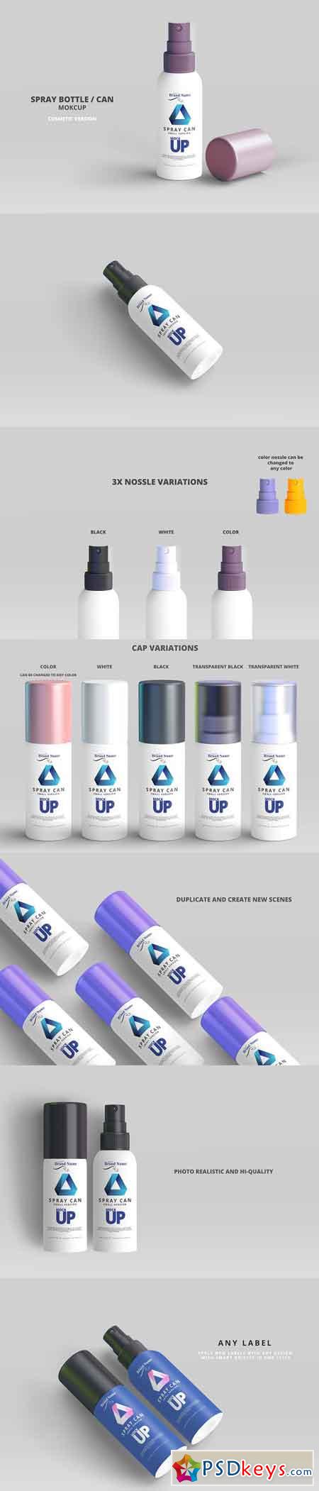 Cosmetic Spray Can Mockup 2900429