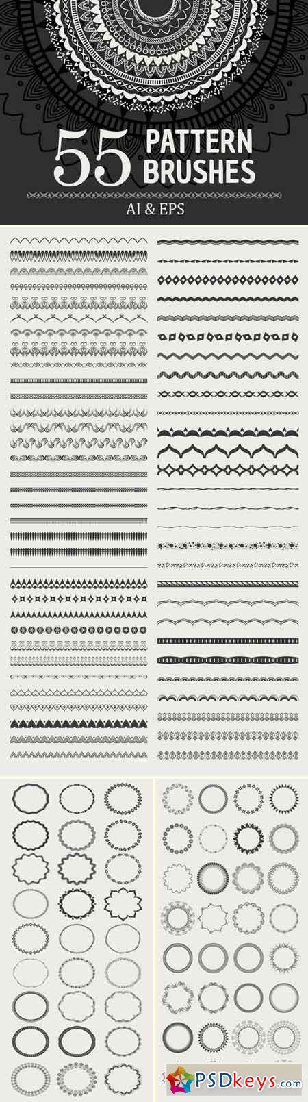 55 Vector Patterns Brushes 2915269