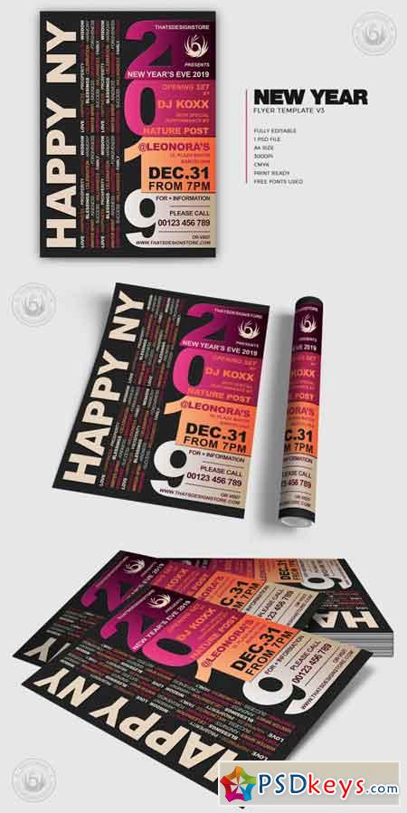 New Year Flyer Template V3