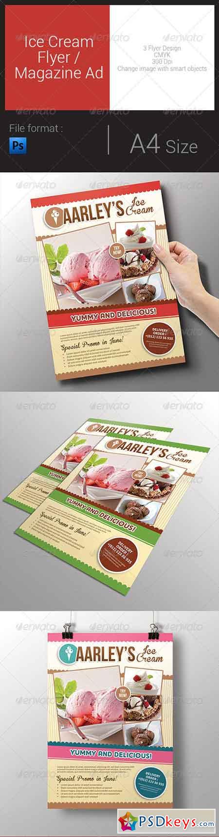 Ice Cream Flyer Magazine Ad 8016828