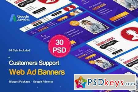 Customer Support Banners Ad - 30 PSD