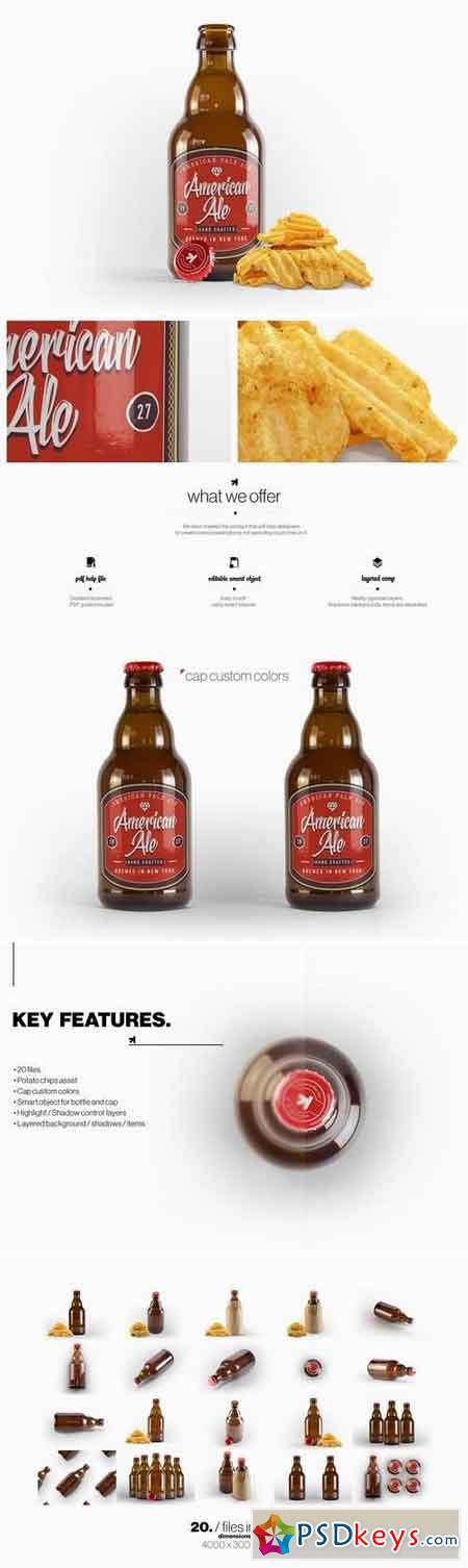 Steinie Beer Amber Bottle Mockup