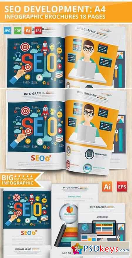 SEO Development Infographic Design 18 Pages