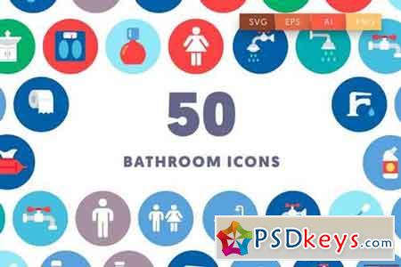 50 Bathroom & Toilet Icons