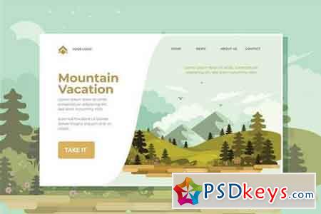 Mountain Vacation Landing Page Illustration