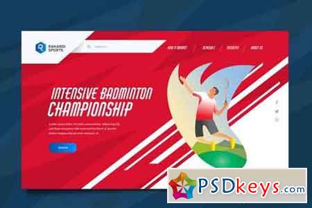 Badminton Web Header PSD & Vector Template