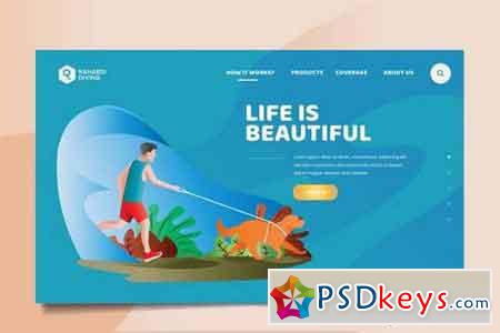 Healthy Lifestyle Web Header PSD & Vector Template