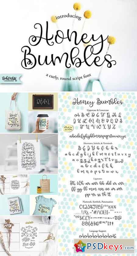 Honey Bumbles, a curly round script 2615824