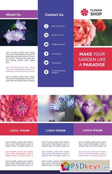Flower Shop Trifold Brochures 3025235