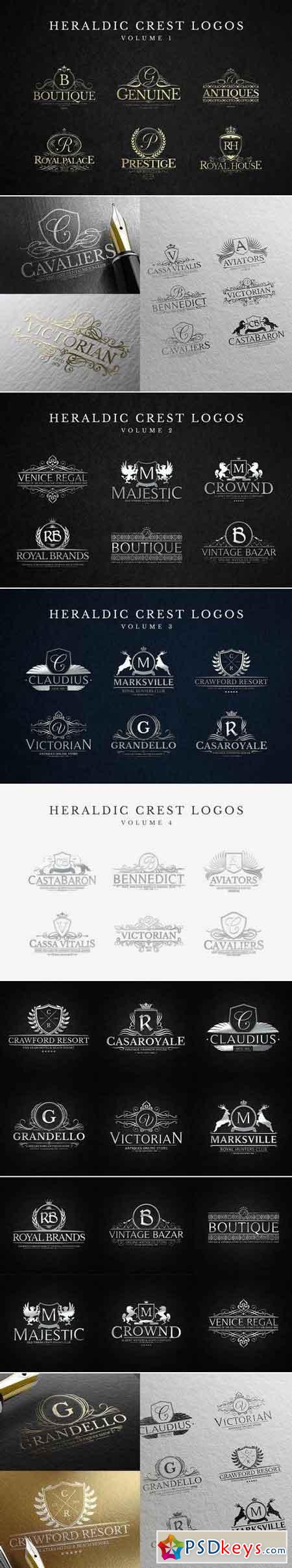 Heraldic Crest Logos Bundle