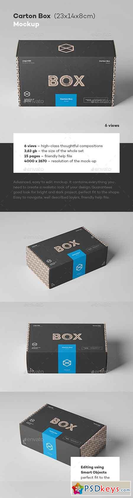 Carton Box Mockup 23x14x8 22704365