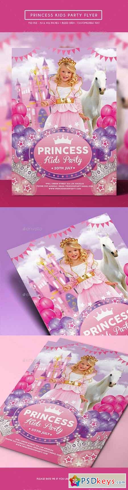 Princess Kids Party Flyer 14889778