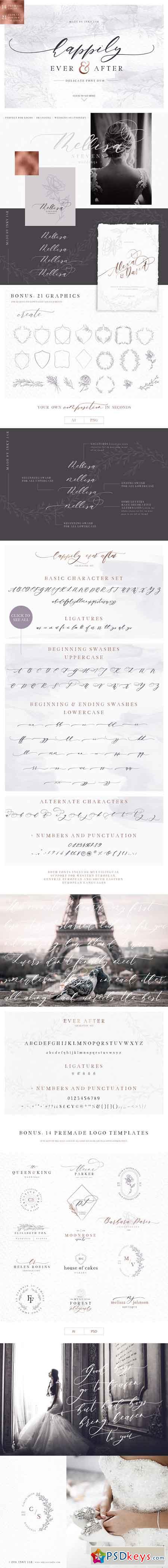 Happily ever after Font Duo + Extras 3035835