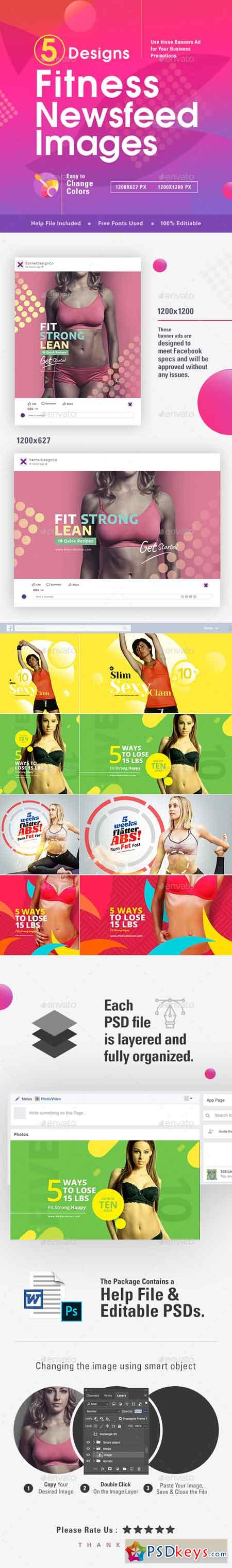 Fitness Social Media Banners - 10 Designs 22557843