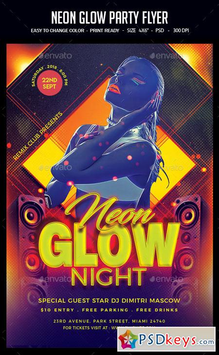 Neon Glow Party Flyer 22675965