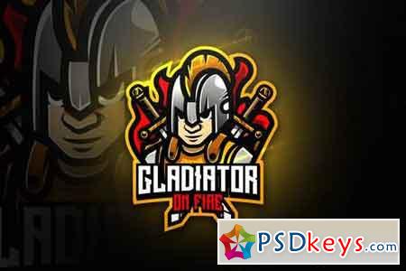 Gladiator on fire - Mascot & Esport Logo