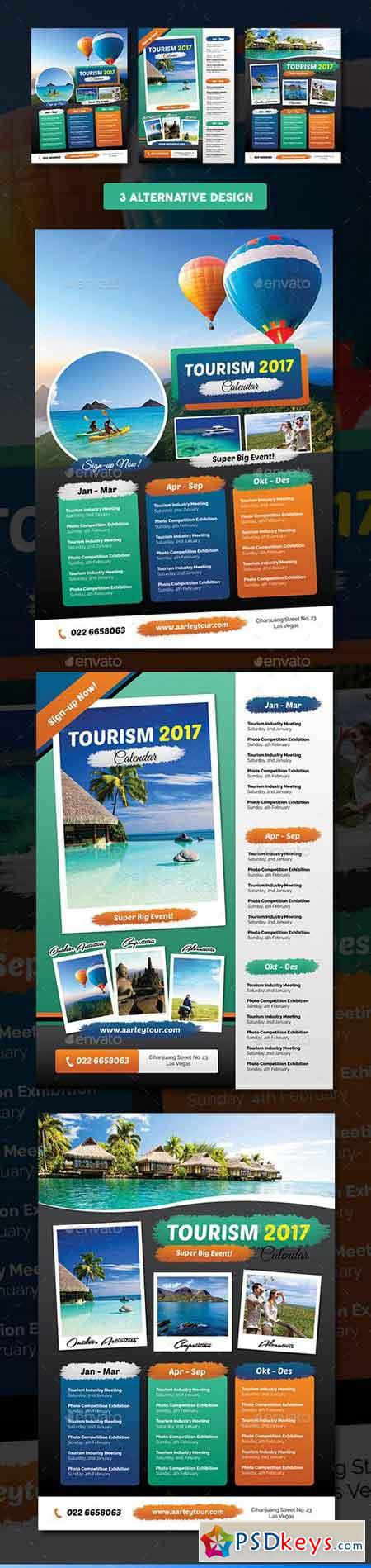 Tourism Events Calendar Flyer Template 18182109