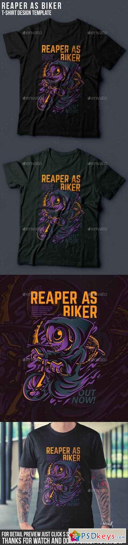 Reaper As Biker T-Shirt Design 21055036