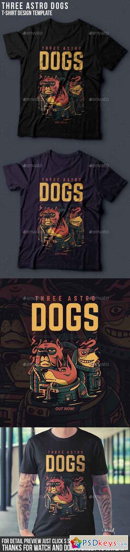 Three Astro Dogs T-Shirt Design 20994952