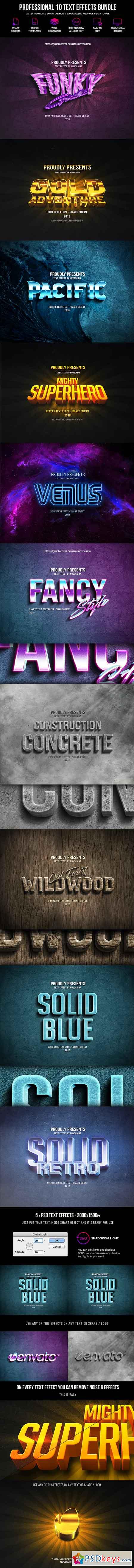 Professional 10 Text Effects Bundle 22563076