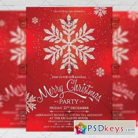 Christmas Invitation  Seasonal A5 Flyer Template