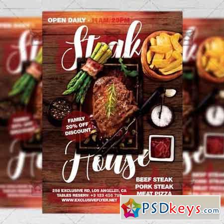 Steak House Flyer - Food A5 Template