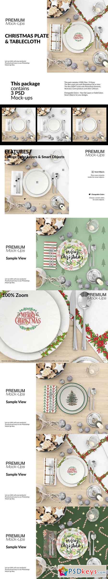 Christmas Plates &Tablecloth Set 3118291