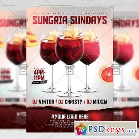 Sangria Sundays Flyer - Club A5 Template