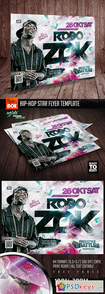 Hip-Hop Star Flyer Template 22730584