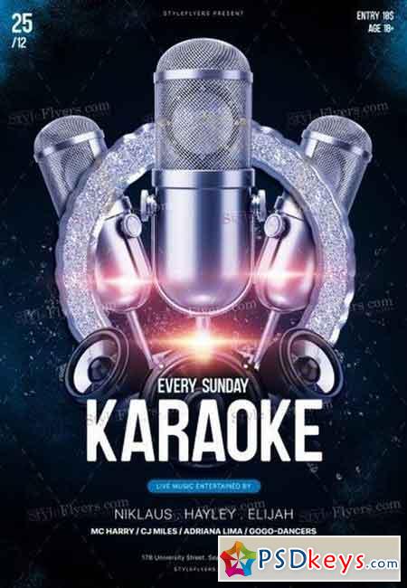 Karaoke PSD Flyer Template