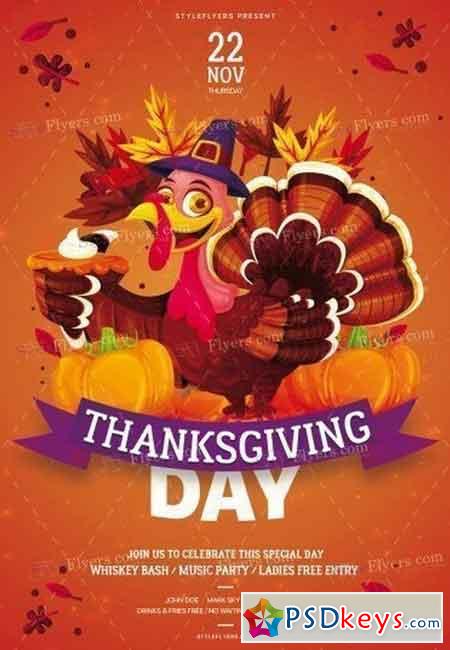 Thanksgiving Day PSD Flyer Template 2