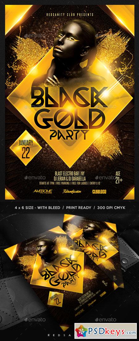 Black Gold Party Flyer 22751520