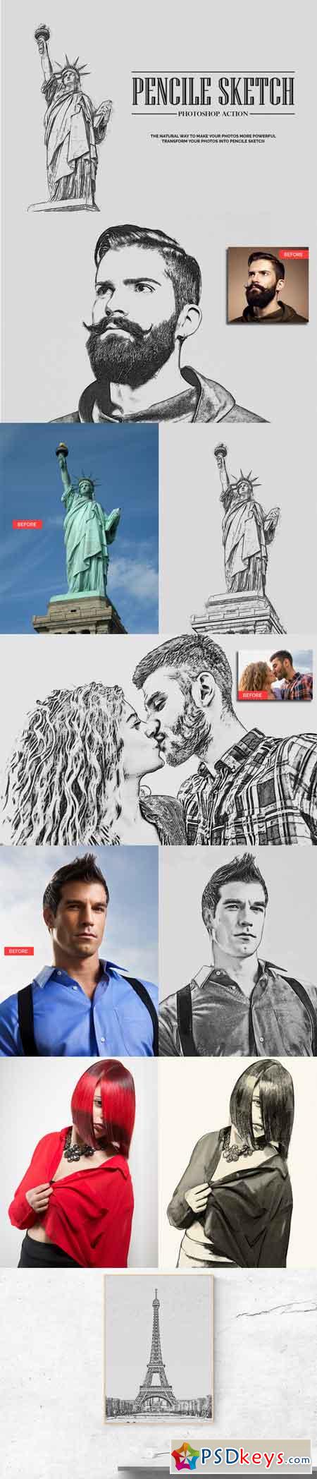 Pencil Sketch Photoshop Action 3505096