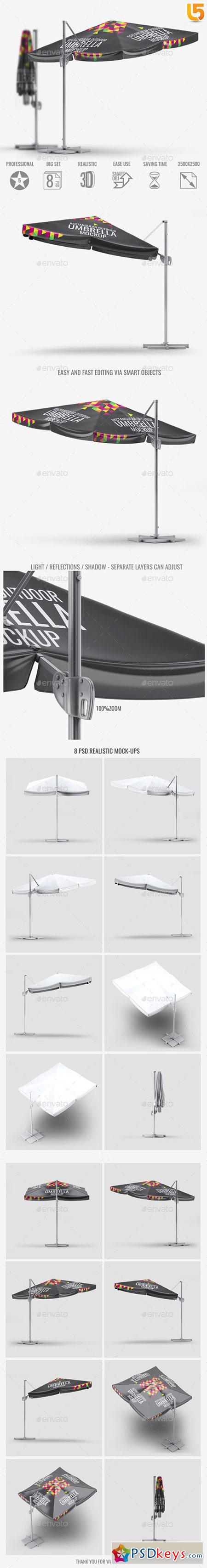 Rectangular Outdoor Umbrella Mock-Up 22834268
