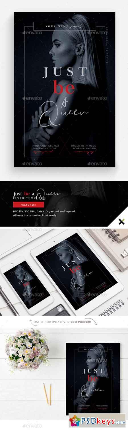 Just Be A Queen Flyer Template 22784879