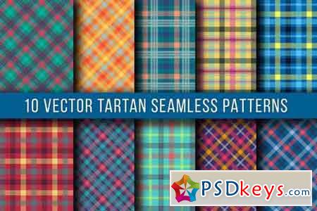 10 Vector Tartan Seamless Patterns