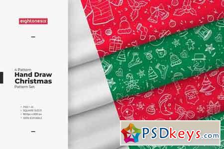 Hand Drawn Christmas pattern collection
