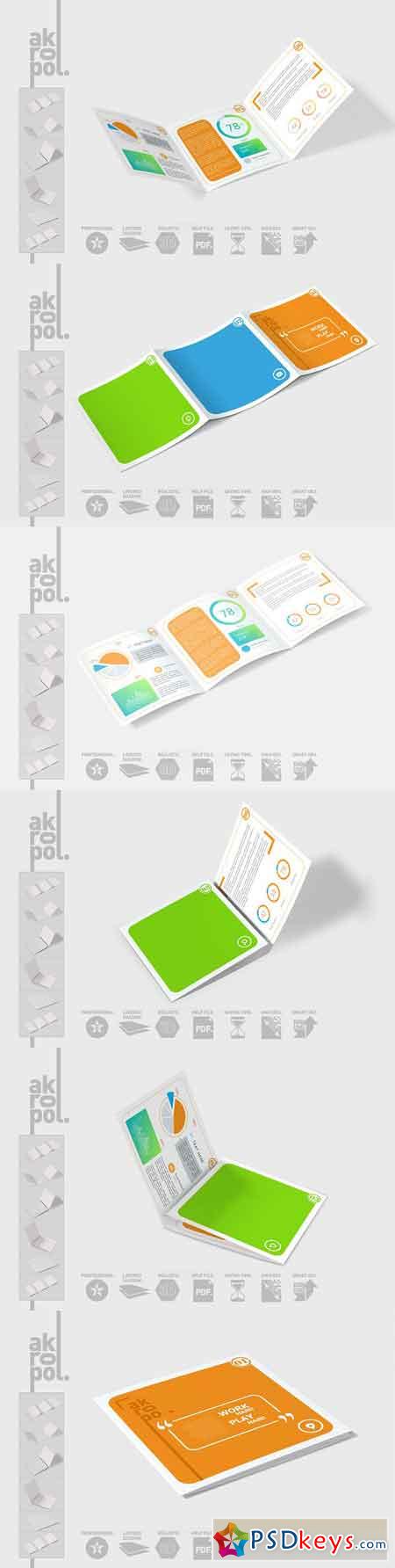 Square Trifold Brochure Mock-up 3054995