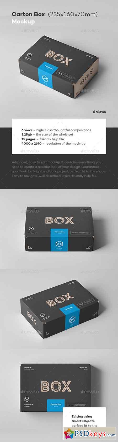 Carton Box Mock-up 235x160x70 22851017