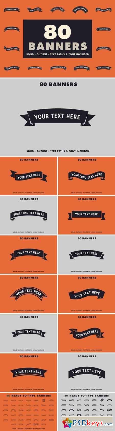 80 banners with text paths & font! 1596939