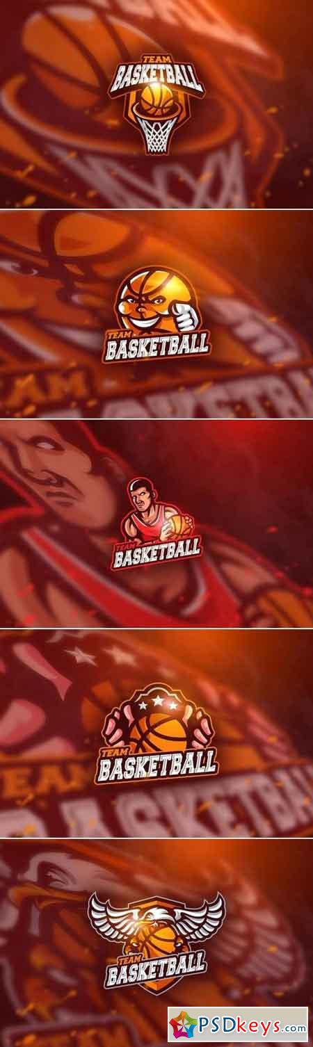 Basketball falcon - Mascot & Esport Logo Bundle