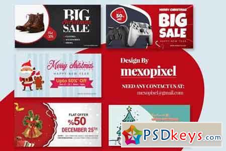 Christmas Website Discount Banner And ads Design
