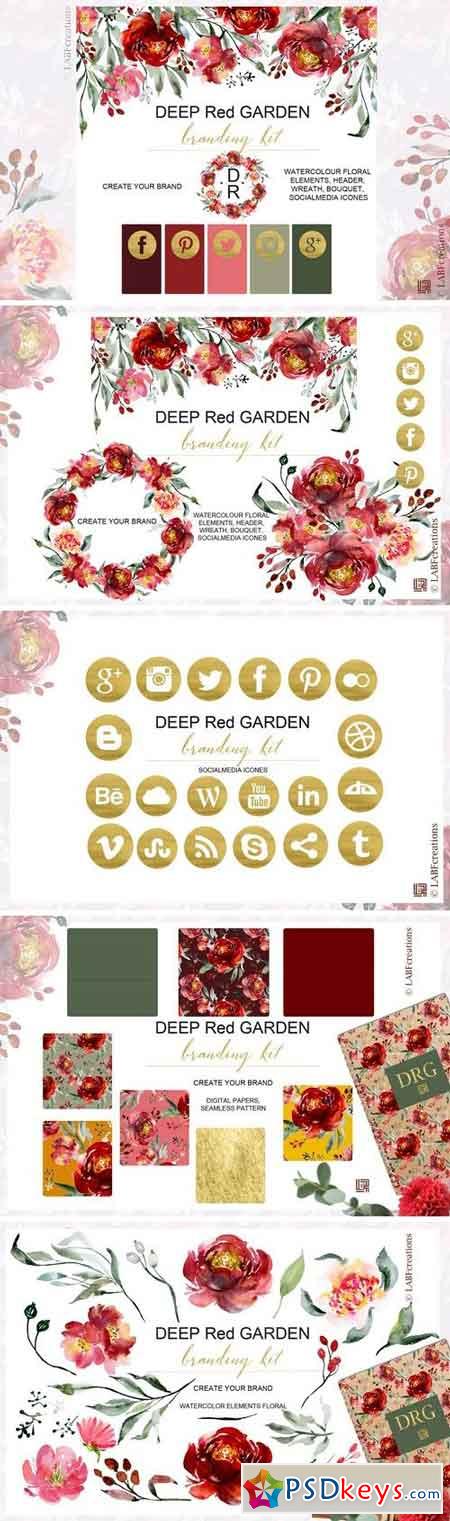 Deep red garden Branding kit 2595971