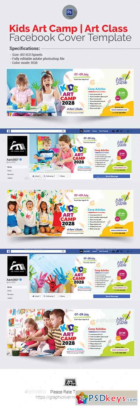 Kids Art Camp Facebook Cover Template 22820475